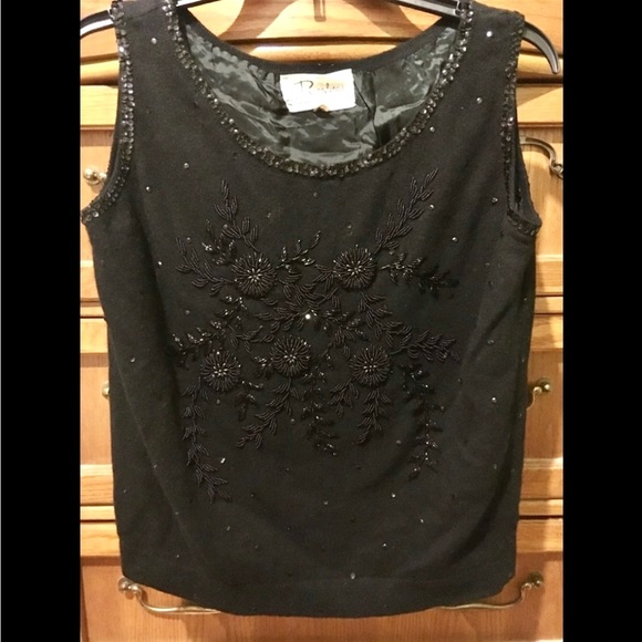 - Vintage lambswool beaded black sweater The Broadway - Picture 1 of 6